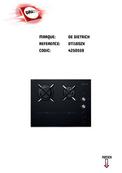 De Dietrich DTI1602X Guide D'installation Et D'utilisation