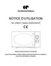 CONTINENTAL EDISON 23MX47 Notice D'utilisation