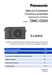 Panasonic LUMIX DMC-GX85 Manuel D'utilisation