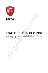 MSI B360-F PRO Guide D'installation