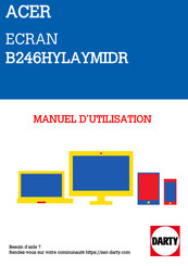 Acer B246HYLAYMIDR Manuel De L'utilisateur