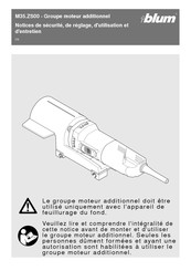 blum M35.ZS00 Notice D'utilisation Et D'entretien