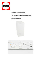 Electrolux EWB 136216 W Notice D'utilisation