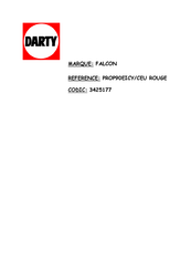 Falcon PROP90EICY/CEU Mode D'emploi & Instructions D'installation Et D'entretien