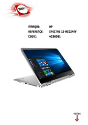 HP SPECTRE 13-AC024NF Manuel De L'utilisateur