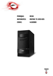 Acer Aspire TC-220-025 Manuel D'utilisation