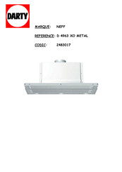 NEFF D 4963 XO Notice De Montage Et D'utilisation