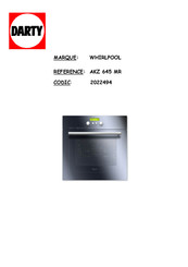 Whirlpool AKZ 645 MR Mode D'emploi