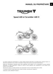 Triumph Speed 400 2023 Manuel Du Propriétaire