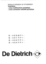 De Dietrich C-4347F1 Notice D'utilisation Et D'installation