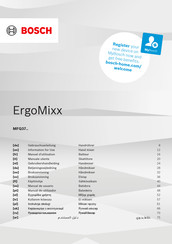 Bosch ErgoMixx MFQ37 Série Manuel D'utilisation