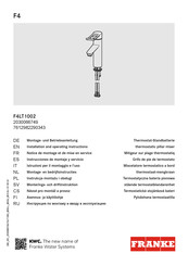 Franke F4LT1002 Notice De Montage Et De Mise En Service