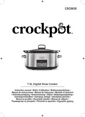 crockpot CSC063X Notice D'utilisation