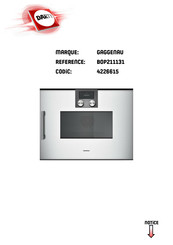 Gaggenau BOP 210 Notice D'utilisation