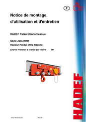 HADEF 290/21HH Serie Notice De Montage, D'utilisation Et D'entretien