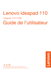 Lenovo ideapad 110 Série Guide De L'utilisateur