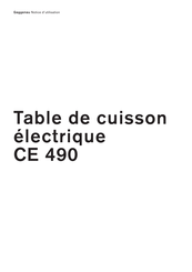 Gaggenau CE 490 Notice D'utilisation