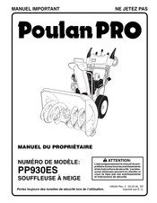 Poulan Pro PP930ES Manuel Du Propriétaire