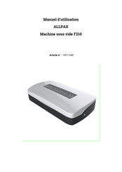 Allpax F210 Manuel D'utilisation