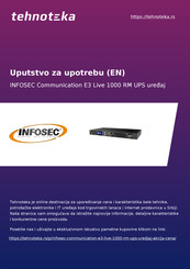 INFOSEC UPS SYSTEM E3 Live Serie Notice D'utilisation