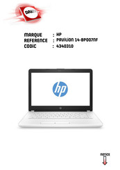 HP Pavilion 14-BP007NF Manuel De L'utilisateur