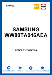 Samsung WW7 TA Série Manuel D'utilisation