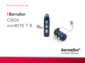 Bernafon CROS miniRITE T R Notice D'utilisation