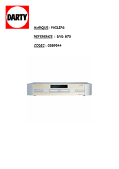 Philips DVD870 Manuel D'utilisation