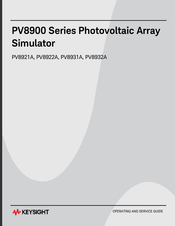 Keysight PV8900 Serie Guide D'utilisation Et De Maintenance