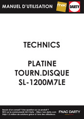 Technics SL-1200M7LE Guide De Dépannage