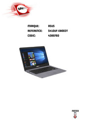 Asus VivoBook S410UF-EB003T Manuel Électronique