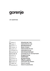 Gorenje DF GA9575 BX Mode D'emploi