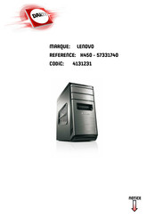 Lenovo IdeaCentre K450 Guide D'utilisation