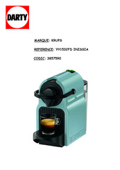 Krups Nespresso My Machine YY1532FD Manuel D'utilisation