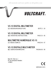 VOLTCRAFT VC-13 Mode D'emploi