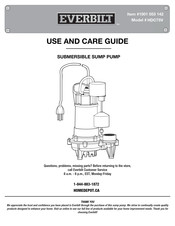 Everbilt HDC75V Guide D'utilisation Et D'entretien