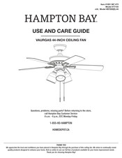 HAMPTON BAY VAURGAS 77144 Guide D'utilisation Et D'entretien