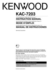 Kenwood KAC-7203 Mode D'emploi