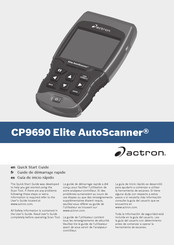 Actron CP9690 Elite AutoScanner Guide De Démarrage Rapide