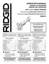 RIDGID R860451 Manuel D'utilisation