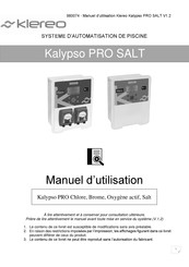 Klereo Kalypso PRO SALT Manuel D'utilisation