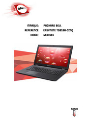 Packard Bell EasyNote TG81BA-C2NQ Manuel D'utilisation