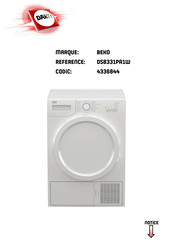 Beko DS8331PA1W Manuel De L'utilisateur