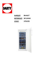 Brandt BFU34NW Guide D'installation & D'utilisation