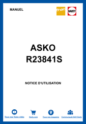 Asko R23844 Notice D'utilisation