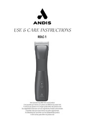 Andis RDLC-1 Instructions D'utilisation Et D'entretien