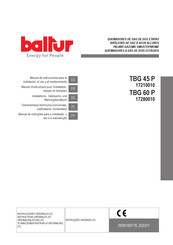 baltur 17210010 Manuel D'instructions Pour L'installation, L'emploi Et L'entretien