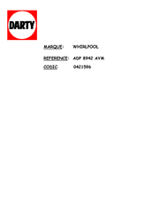 Whirlpool ADP 8942 AVM Notice D'emploi