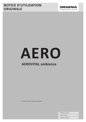 Siegenia AEROVITAL ambience Notice D'utilisation Originale