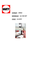 Miele DA 430 EXT Notice D'utilisation Et De Montage